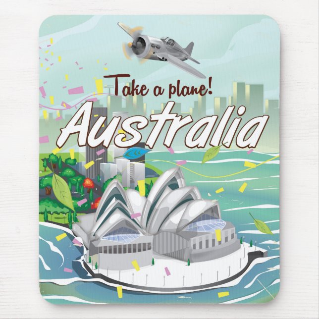 Australien Sydney Vintage Reiseplakat Mousepad (Vorne)