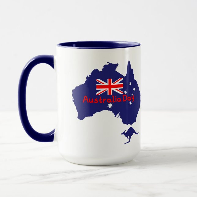 Australien-Tag-Flaggenkarte  Tasse (Links)