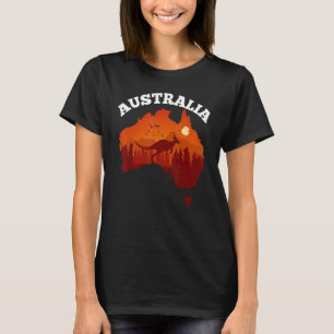 Australien Tag Shirt Lustige Australische Karte Fl