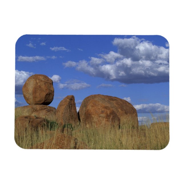 Australien, Teufel. Spherischer Sandstein Magnet (Horizontal)
