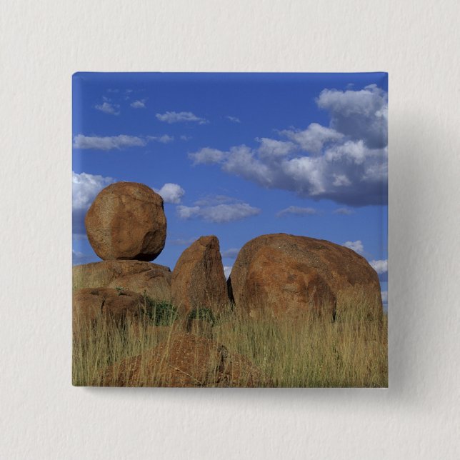Australien, Teufelsmurmeln. Kugelförmiger Sandstei Button (Vorderseite)