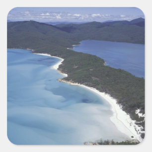 Australien, The Whitsundys, Queensland. Hügel Quadratischer Aufkleber