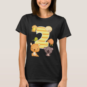 Australien Tiere 2. Geburtstag Kangaroo Koala Plat T-Shirt