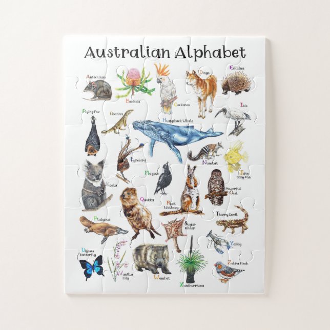Australien Tiere Alphabet Puzzle (Vertikal)
