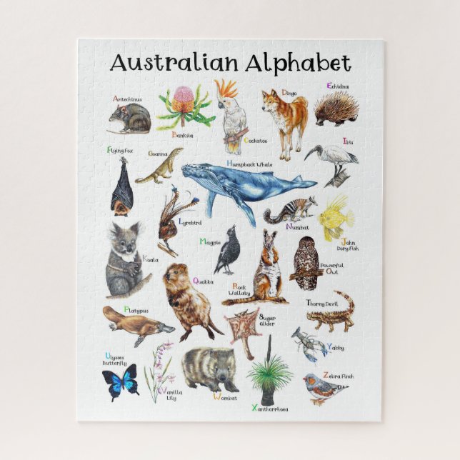 Australien Tiere Alphabet Puzzle (Vertikal)