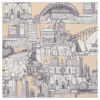 Australien toile de jouy Maulbeere Sand Stoff