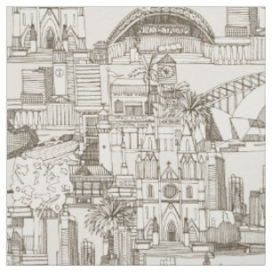 Australien Toile de Jouy Tee stark weiß Stoff