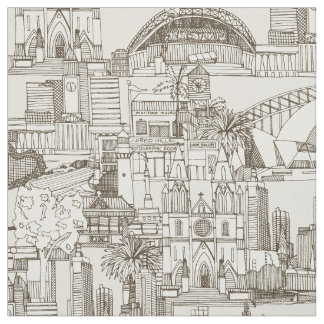 Australien Toile de Jouy Tee stark weiß Stoff