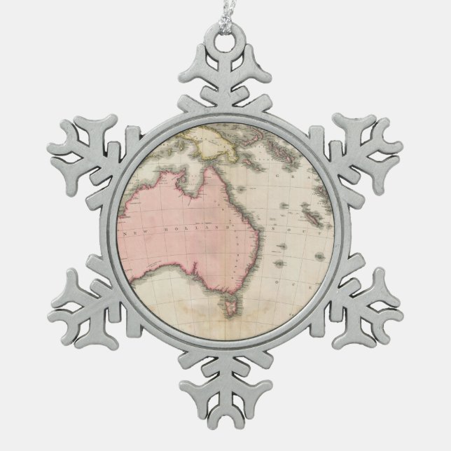 Australien u. der Südwestpazifik Schneeflocken Zinn-Ornament (Vorderseite)