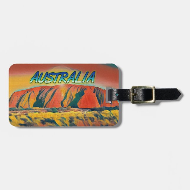 Australien Uluru Ayers Rock surreal Gepäckanhänger (Vorderseite horizontal)