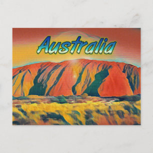 Australien Uluru Ayers Rock surreal Postkarte