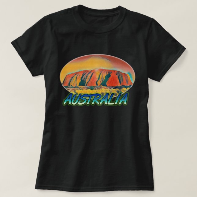 Australien Uluru Ayers Rock surreal T-Shirt (Design vorne)