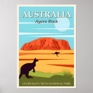 Australien Uluru-Kata Reiseplakat Poster