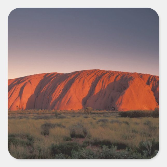 Australien, Uluru Nationalpark. Uluru oder Quadratischer Aufkleber (Vorderseite)