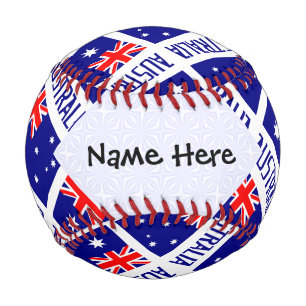 Australien und australische Flagge gekachelt Perso Baseball