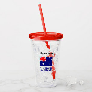 Australien und Australische Flagge Personalisiert Acryltrinkbecher