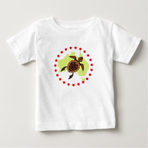 Australien und Meeresschildkröten im Sternenkreis Baby T-shirt