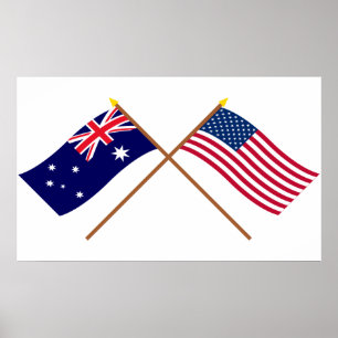 Australien und Vereinigte Staaten gekreuzte Poster