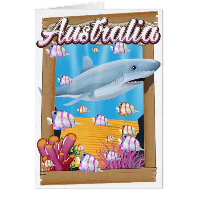 Australien Unterwasser-Hai-Reiseplakat (Vorne)