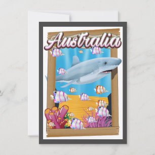 Australien Unterwasser-Hai-Reiseplakat Einladung