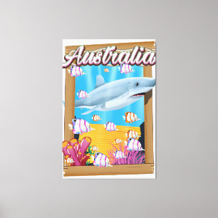 Australien Unterwasser-Hai-Reiseplakat Leinwanddruck