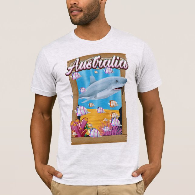 Australien Unterwasser-Hai-Reiseplakat T-Shirt (Vorderseite)