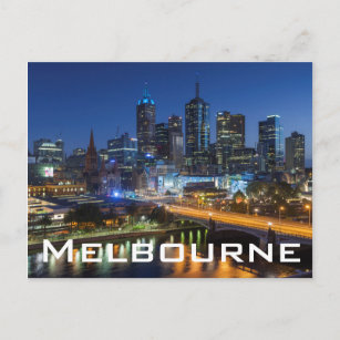 Australien, Victoria, Melbourne, Skyline mit Postkarte