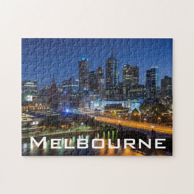 Australien, Victoria, Melbourne, Skyline mit Puzzle (Horizontal)
