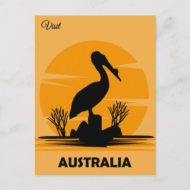 Australien Vintag Pelican Travel Postkarte (Vorderseite)