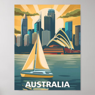 Australien Vintage Berühmter Reiseort Poster