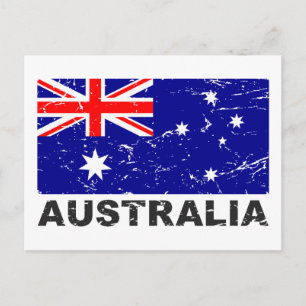 Australien - Vintage Flagge Postkarte