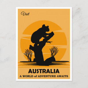 Australien Vintage Koala Bär Reise Postkarte