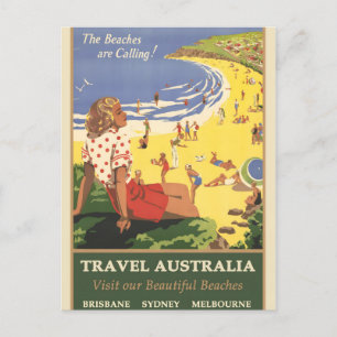 Australien Vintage Poster Feiertagspostkarte