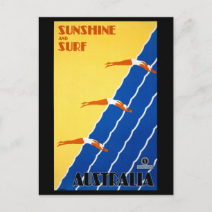Australien Vintage Poster Restauriert Postkarte