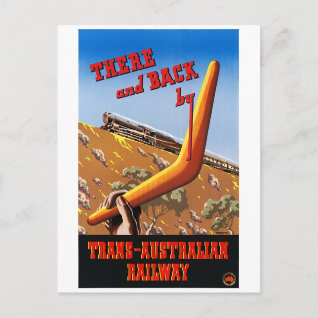 Australien Vintage Poster wiederhergestellt Postkarte (Vorderseite)