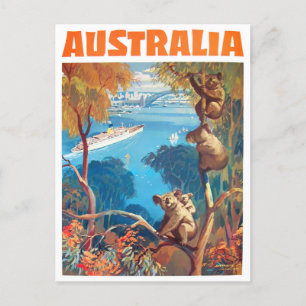 Australien Vintage-Reise Postkarte