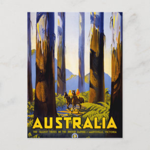 Australien Vintage-Reiseplakat Restauriert Postkarte