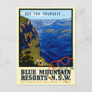 Australien Vintage Reiseplakat Restauriert Postkarte