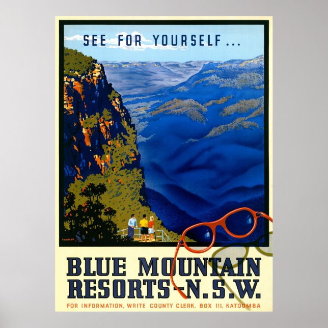 Australien Vintage Travel Poster wiederhergestellt (Vorne)
