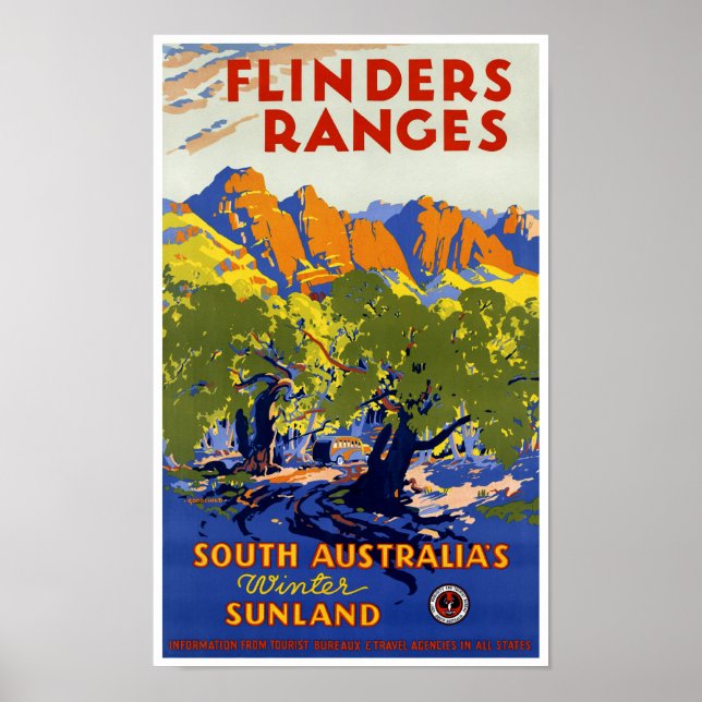 Australien Vintage Travel Poster wiederhergestellt (Vorne)