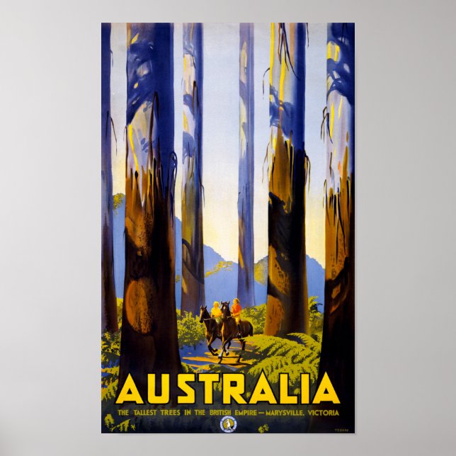 Australien Vintage Travel Poster wiederhergestellt (Vorne)