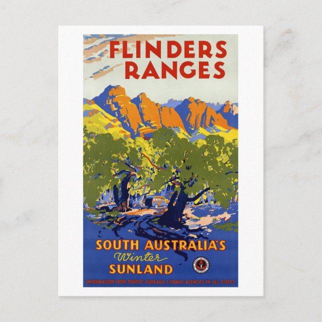 Australien Vintage Travel Poster wiederhergestellt Postkarte (Vorderseite)