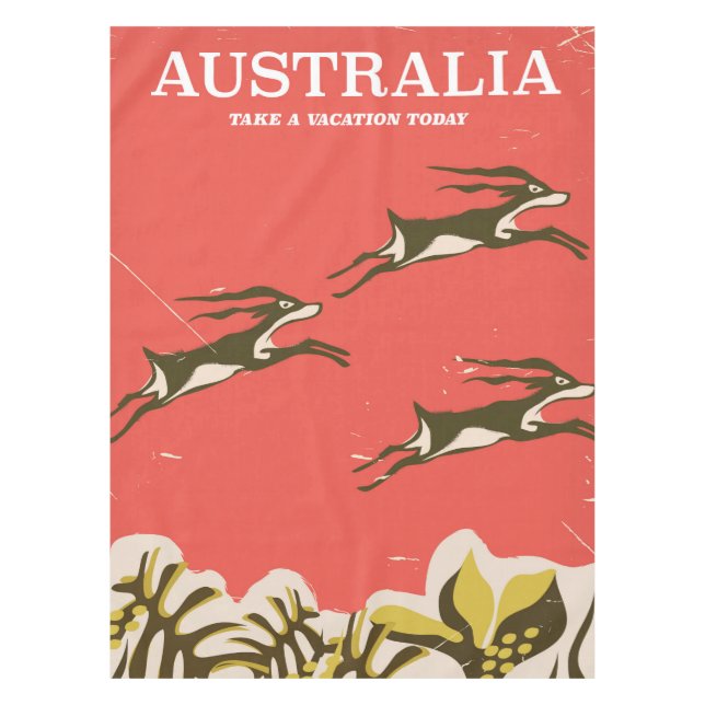 Australien Vintager Urlaubstext Tischdecke (Vorderseite)
