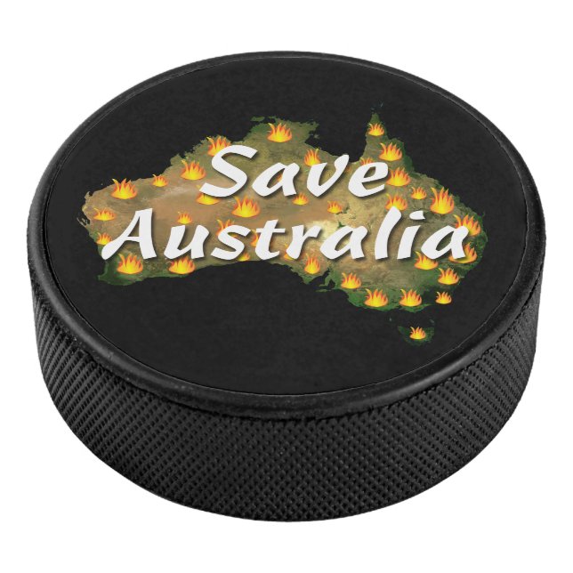 Australien vom Bushfire Desaster gerettet Eishockey Puck (3/4)