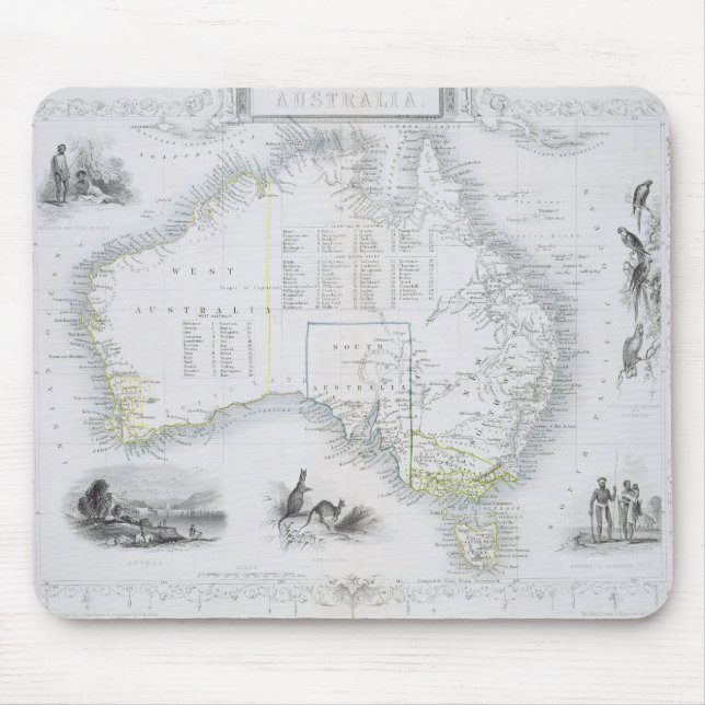 Australien, von einer Reihe Weltkarten Mousepad (Vorne)