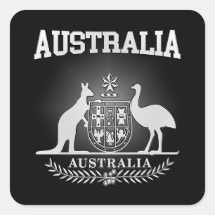 Australien-Wappen Quadratischer Aufkleber