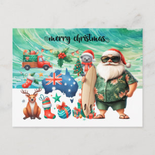 Australien Weihnachtsgruß mit Sommer-Santa Feiertagspostkarte