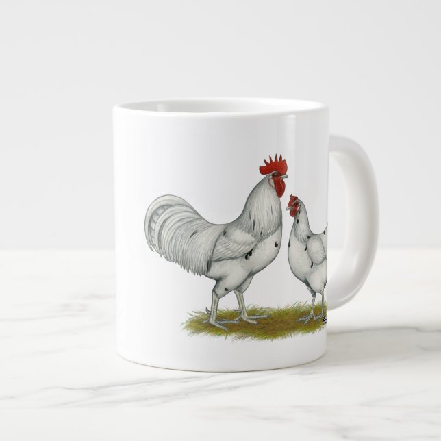 Australien White Chickens Jumbo-Tasse (Vorderseite Rechts)