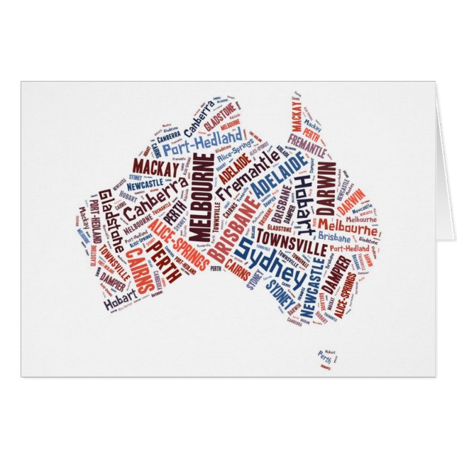 Australien Word Art (Vorderseite (Horizontal))