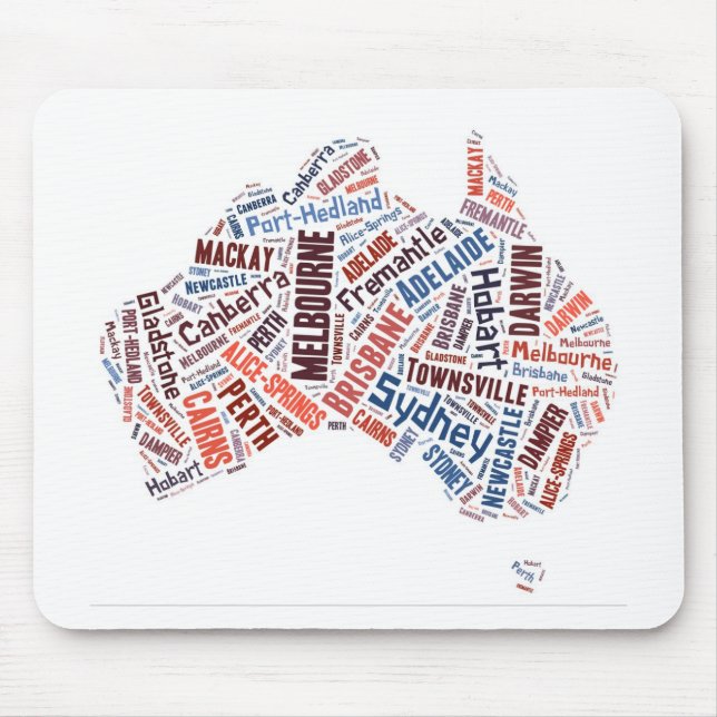 Australien Word Art Mousepad (Vorne)